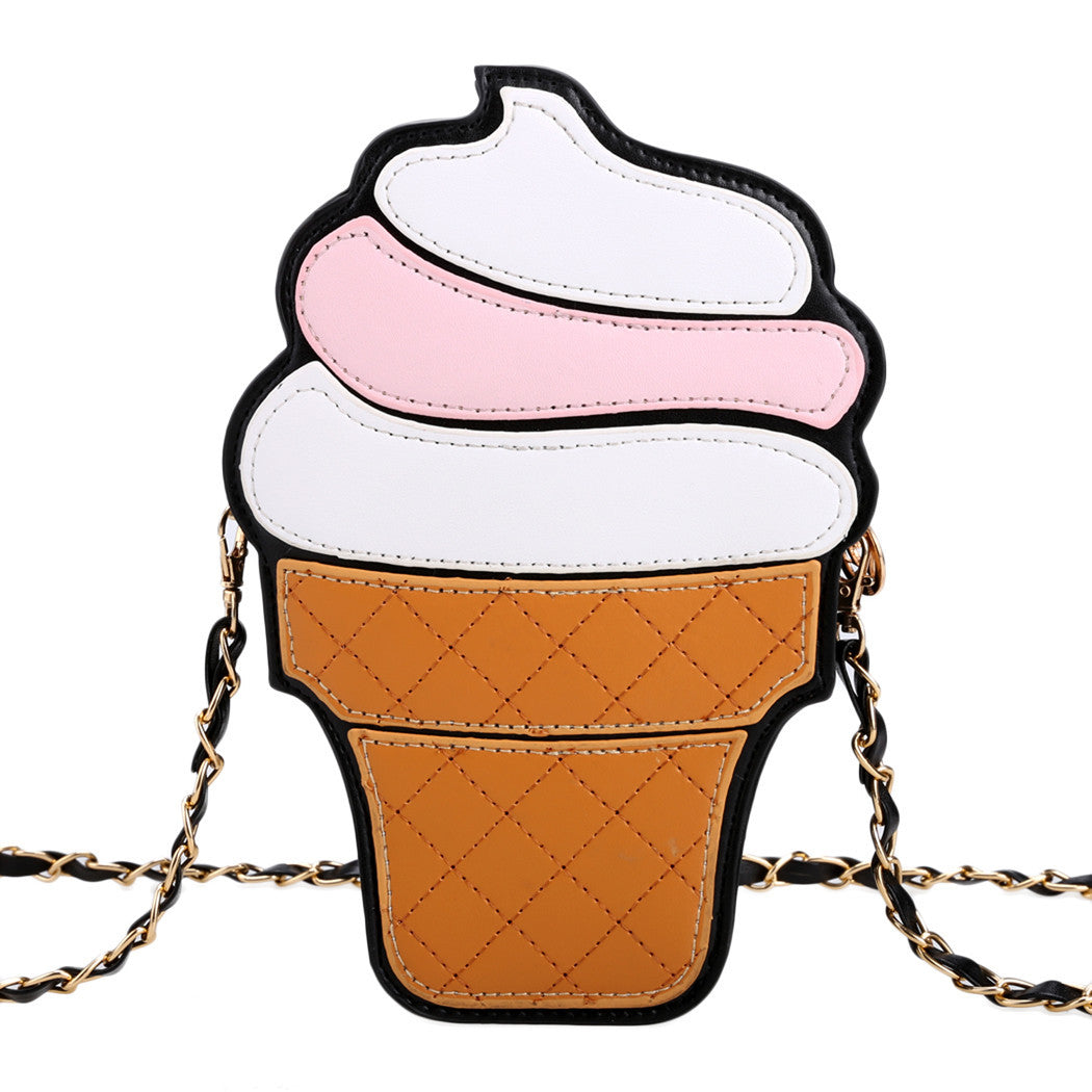 Cute Cartoon Women Ice Cream / Cupcake Shape Mini Shoulder Bag Metal Chain Mobile Keys Coin Messenger Mini Bag-Dollar Bargains Online Shopping Australia
