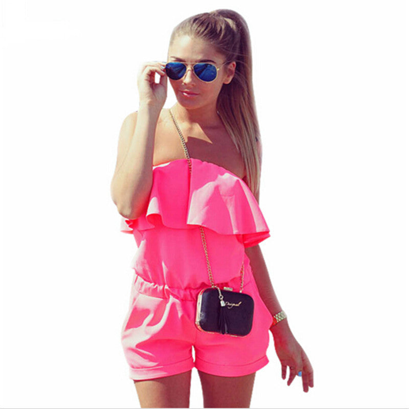Women Rompers and Jumpsuit Sexy Strapless Fashion Solid Summer Shorts-Dollar Bargains Online Shopping Australia