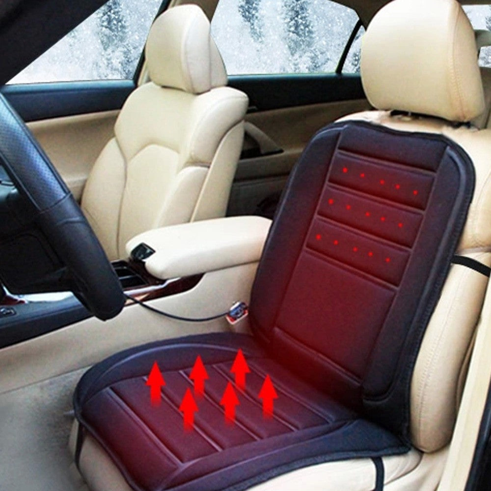 Winter Car Covers Pad Car Seat Cushion Electric Heated Cushion Car Heated Seat Covers Universal Conjoined Supplies Black Color #-Dollar Bargains Online Shopping Australia