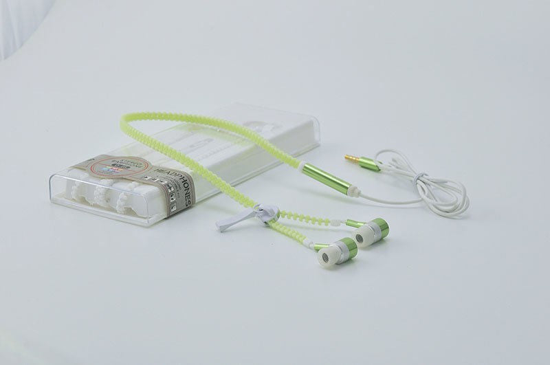 Metal Zipper luminous Headphone Light Earphone Glow In The Dark Earphones With Mic for Mobile Phone Xiaomi Sony Iphone MP3-Dollar Bargains Online Shopping Australia