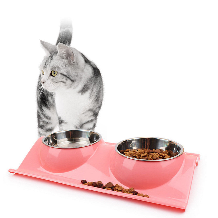 High Quality ECO-Friendly PP Material Pet Dog and Cat Water and Food Storage Bowl Splash-proof PP and Stainless Steel Feeder-Dollar Bargains Online Shopping Australia