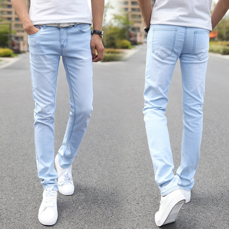 Men Elastic Casual Straight Jeans Mid Cowboy Pants Skinny Blue Men Brand Jeans Stretch Jeans Men Size 27-36 rwy801-Dollar Bargains Online Shopping Australia