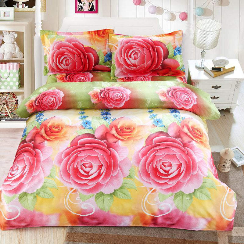 Home textile Reactive Print 3D bedding sets luxury Full/Queen/King Size Bed Quilt/Doona/Duvet Cover Pillowcases Set-Dollar Bargains Online Shopping Australia