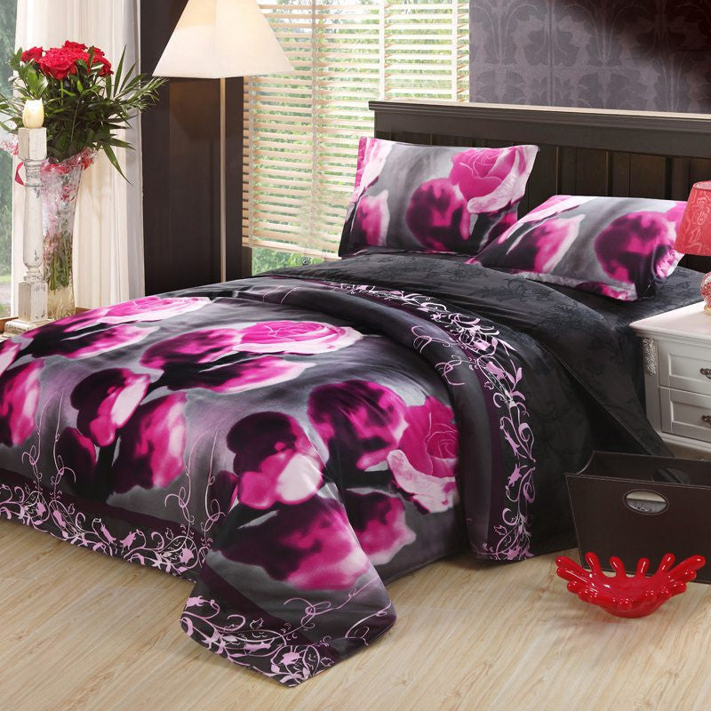 Home textile Reactive Print 3D bedding sets luxury Full/Queen/King Size Bed Quilt/Doona/Duvet Cover Pillowcases Set-Dollar Bargains Online Shopping Australia