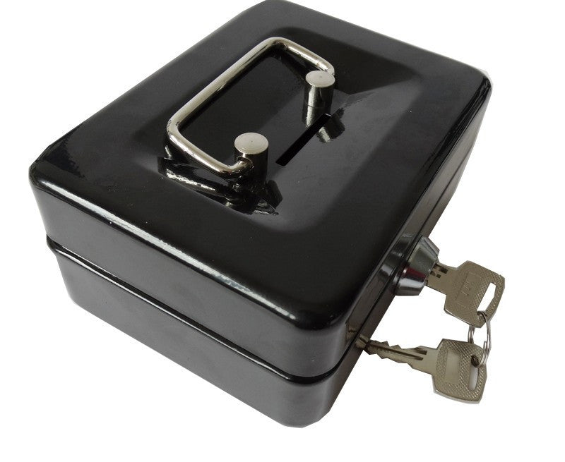 Cash Box Safe Small Coin Piggy Bank Metal Saving Money Box Black With Locks Tirelire Banco Monedas HW109-Dollar Bargains Online Shopping Australia