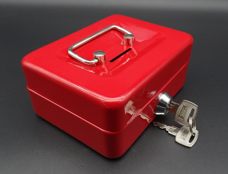Cash Box Safe Small Coin Piggy Bank Metal Saving Money Box Black With Locks Tirelire Banco Monedas HW109-Dollar Bargains Online Shopping Australia