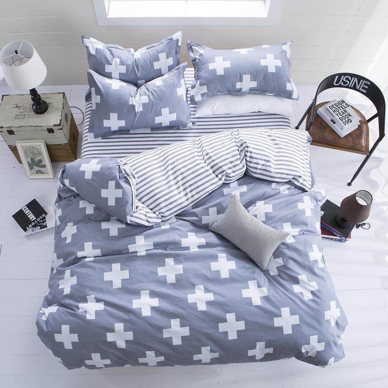 Fashion Bedding Set 4pcs/3pcs Duvet Cover Sets Soft Polyester Bed Linen Flat Bed Sheet Set Pillowcase Home Textile Drop Ship-Dollar Bargains Online Shopping Australia
