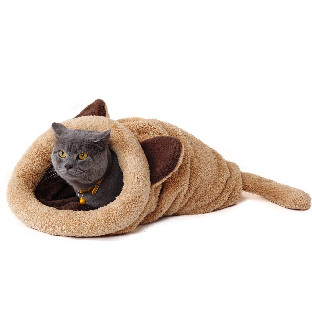 Cute Cat Sleeping Bag Warm Dog Cat Bed Pet Dog House Lovely Soft Pet Cat Mat Cushion High Quality Products Lovely Design-Dollar Bargains Online Shopping Australia