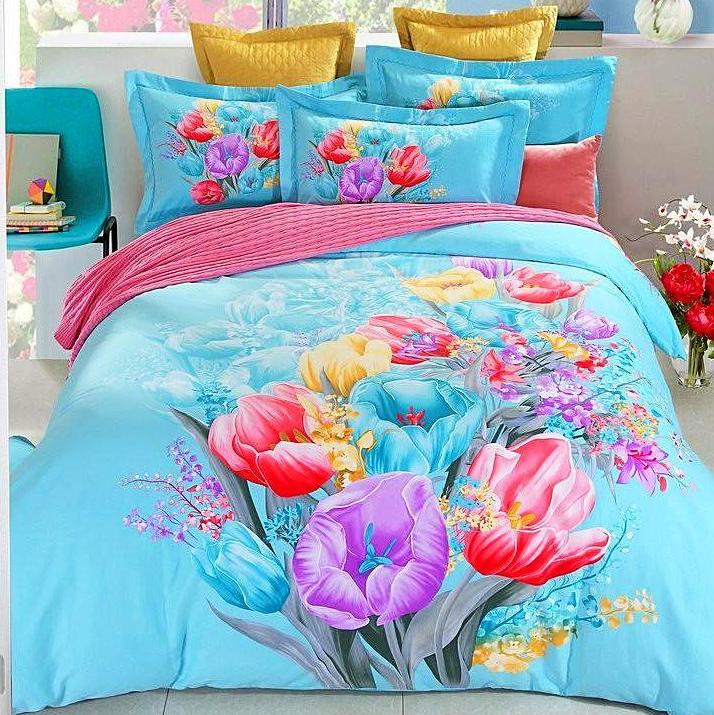 Boho Red Blue Pink 100%Thicken Cotton Bedding set Duvet Cover Bed Sheet Pillow Sham Bed Set King Queen Size 4PCS-Dollar Bargains Online Shopping Australia