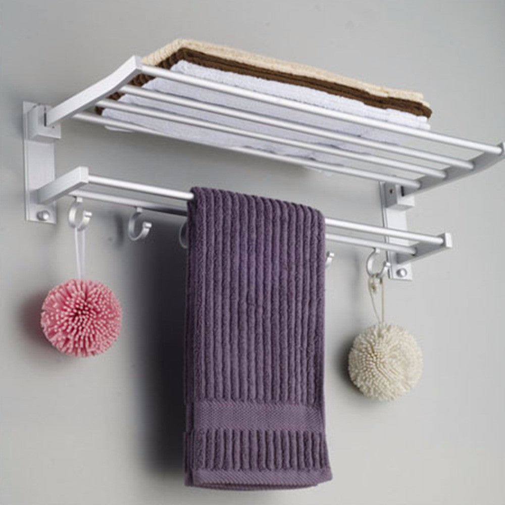 Multi-function Foldable Alumimum Towel Bar Rack Tower Holder Hanger Bathroom el Shelf Bathroom Accessories towel holder-Dollar Bargains Online Shopping Australia