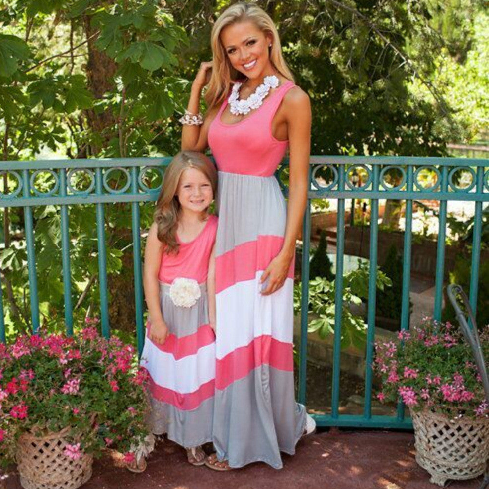 mother daughter dresses bohemian wave striped mom and daughter dress chevron maxi mother daughter matching clothes family look-Dollar Bargains Online Shopping Australia