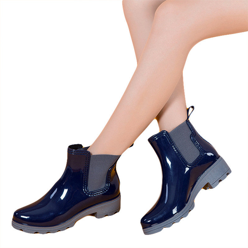 Platform Rain Boots Ladies Rubber Ankle Boots Low Heels Women Boots Slip On Flats Shoes Woman Plus Size 36-41 XWX3577-Dollar Bargains Online Shopping Australia