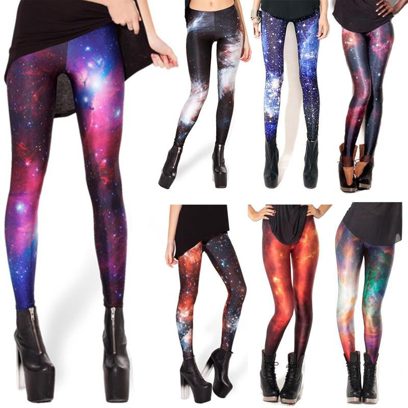 Sexy The Starry Sky Galaxy 3D Printed Leggings Summer Spring Harajuku Finess Women Leggins Creative Elastic Pants-Dollar Bargains Online Shopping Australia