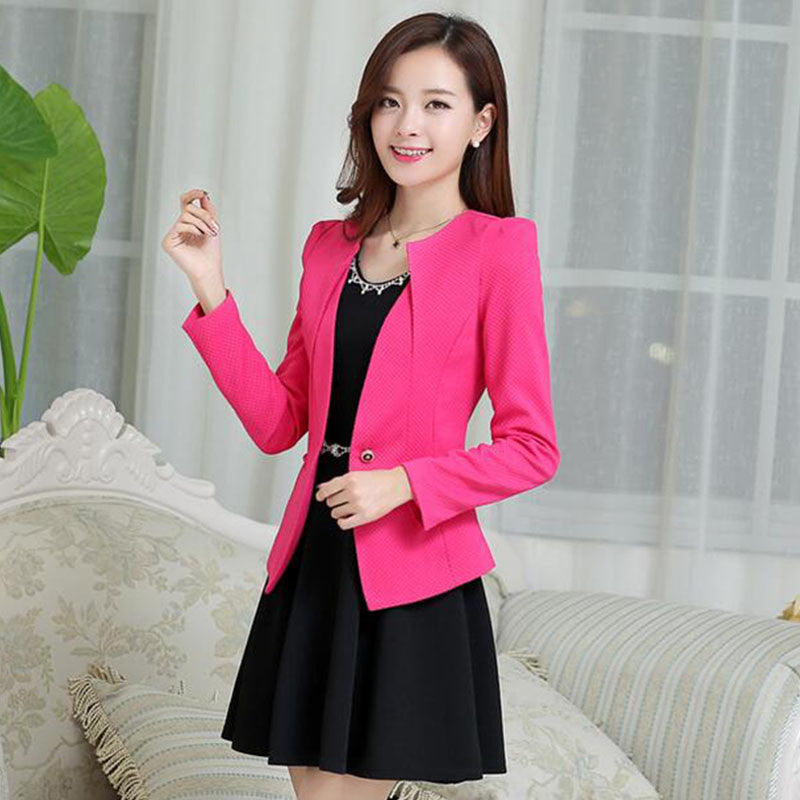 Spring Women Slim Blazer Coat Fashion Casual Jacket Long Sleeve One Button Suit Ladies Blazers Work Wear BN1005BN-Dollar Bargains Online Shopping Australia