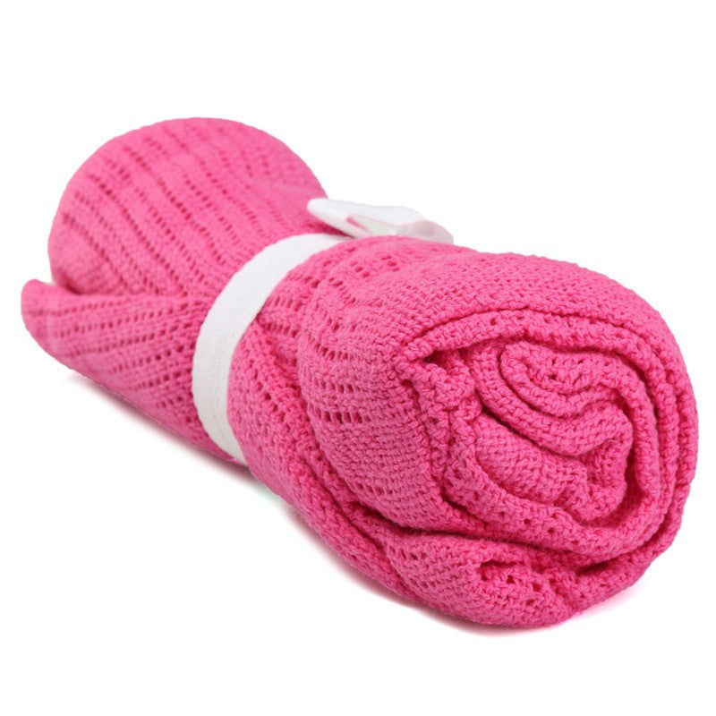 born Baby Blankets Super Soft Cotton Crochet Summer 100cmX80cm Candy Color Prop Crib Casual Sleeping Bed Supplies Hole Wrap-Dollar Bargains Online Shopping Australia