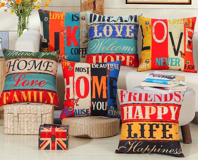 Arrival Home Decorative Sofa Cushion Throw Pillowcases 18" Vintage Cotton Linen Square Pillow AU61-Dollar Bargains Online Shopping Australia