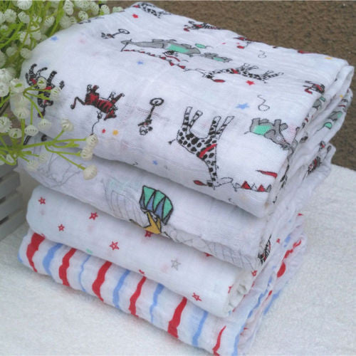 120x120cm Muslin Baby Swaddling Blanket born Infant 100% Cotton Swaddle Towel Random Delivery-Dollar Bargains Online Shopping Australia
