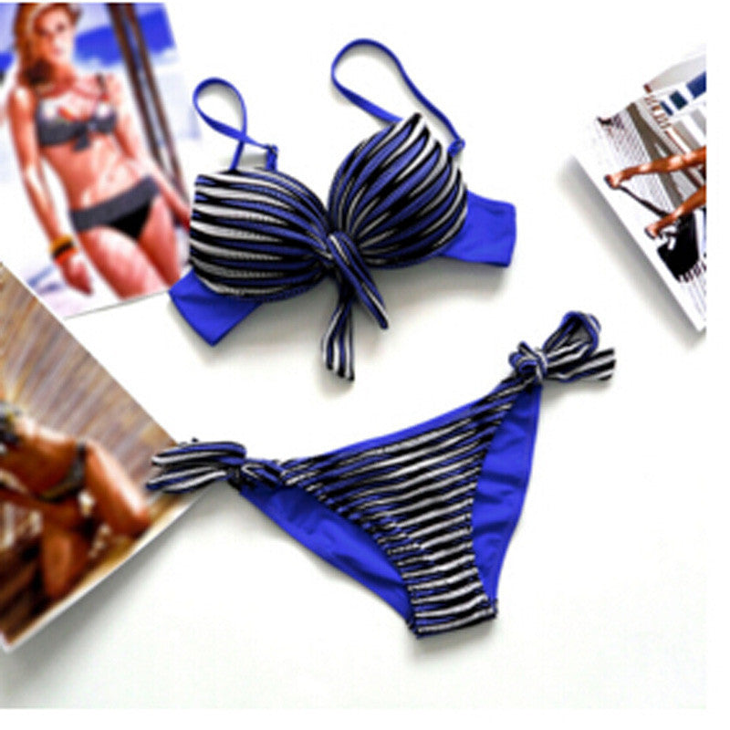 Summer Women Sets Sexy Striped Bikini Swimsuit Beachwear Swimwear Women Push Up Bikini Bathing Suit Plus Size M - XXXL 68-Dollar Bargains Online Shopping Australia