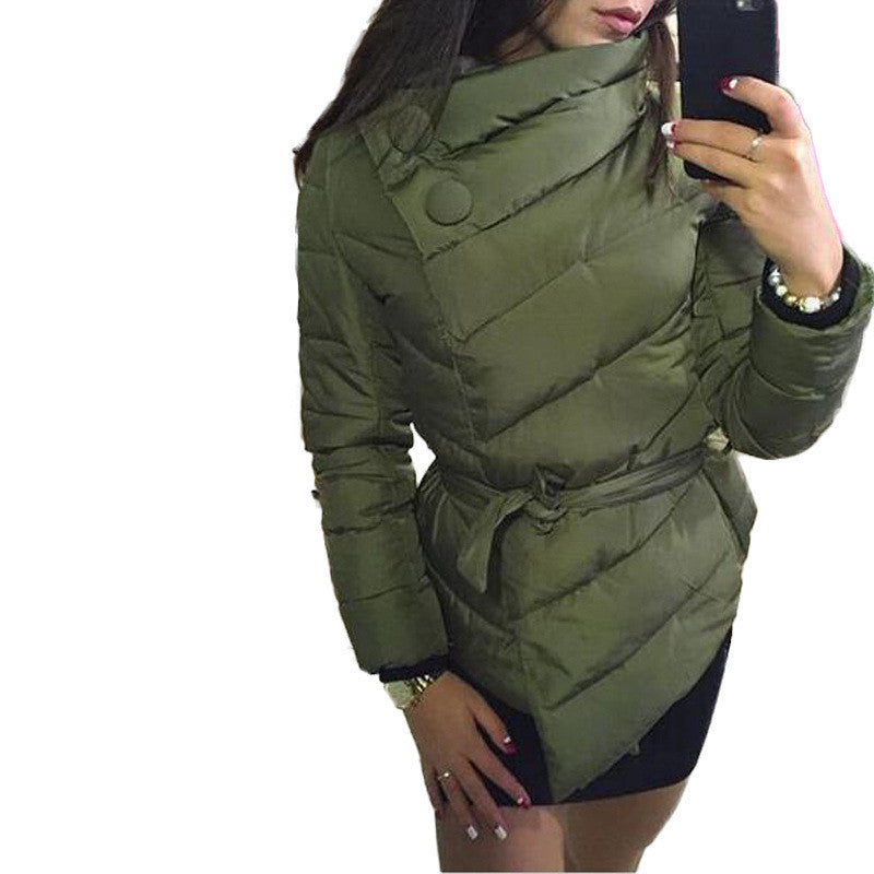 winter jacket women duck down coat 1950s 60s high collar with belt parkas for women winter 7 colors warm outerwear coats-Dollar Bargains Online Shopping Australia