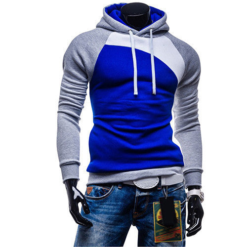 Men Spring Warm Hoody Ourdoor Slim Fit Splicing Color String Casual Pullover Top-Dollar Bargains Online Shopping Australia