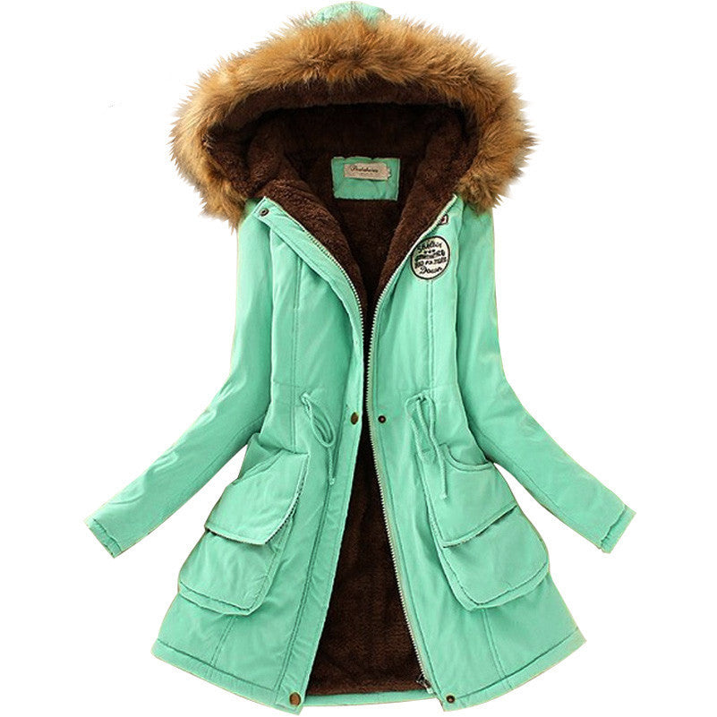 Fashion Autumn Warm Winter Fur Collar Coats Jackets for Women Women's Long Parka Plus Size Parka Hoodies-Dollar Bargains Online Shopping Australia
