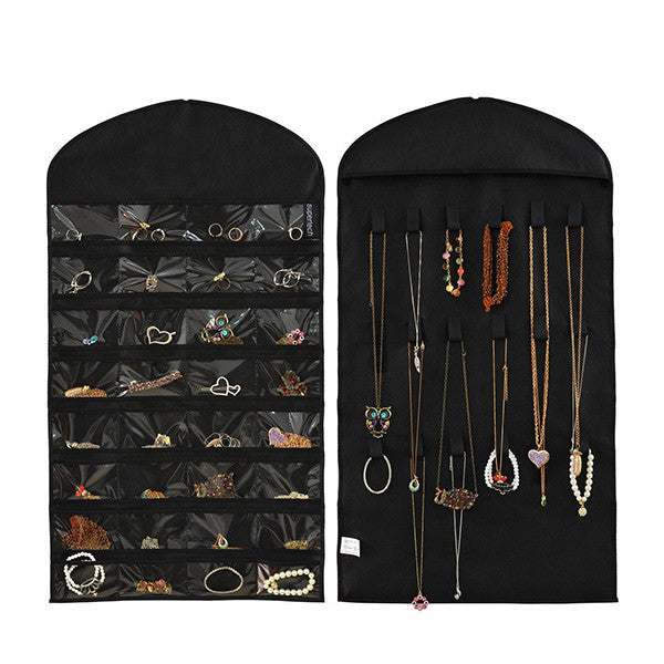 32-pocket 18 hook-and-loop tabs Hanging Jewelry Organizer Dual Sides Space-saving Household Accessory Jewelry Closet Dress Bag-Dollar Bargains Online Shopping Australia