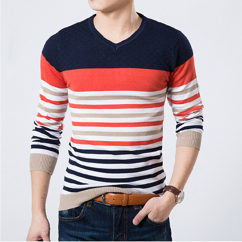 High Quality Casual Sweater Men Pullovers Brand winter Knitting long sleeve v-Neck slim Knitwear Sweaters size M-XXL-Dollar Bargains Online Shopping Australia