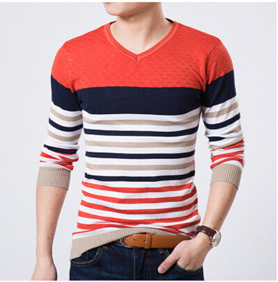 High Quality Casual Sweater Men Pullovers Brand winter Knitting long sleeve v-Neck slim Knitwear Sweaters size M-XXL-Dollar Bargains Online Shopping Australia