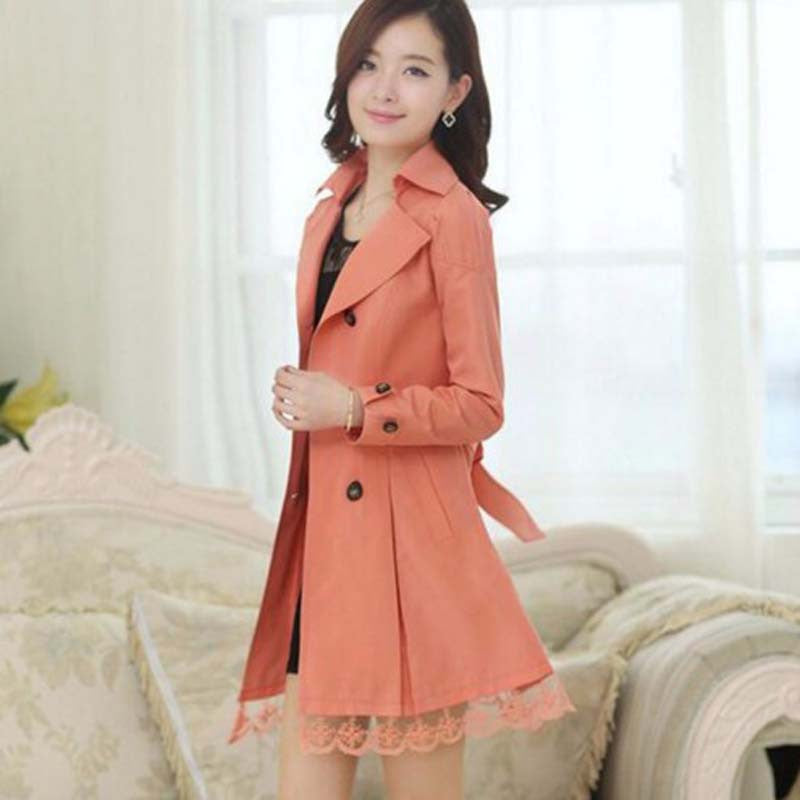 Trench Coat For Women Spring Coat Double Breasted Lace Autumn Outerwear-Dollar Bargains Online Shopping Australia