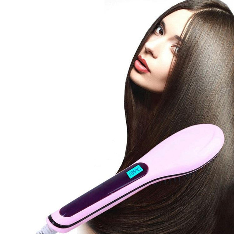 Hair Brush Auto Fast Hair Straightener Comb Irons With LCD Display Electric Straight Hair Comb Straightening-Dollar Bargains Online Shopping Australia