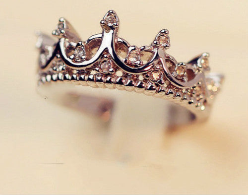 W ings Queen's Silver Crown Rings For Women Punk Brand Crystal Jewellery Love Rings Femme Bijoux wedding engagement rings-Dollar Bargains Online Shopping Australia