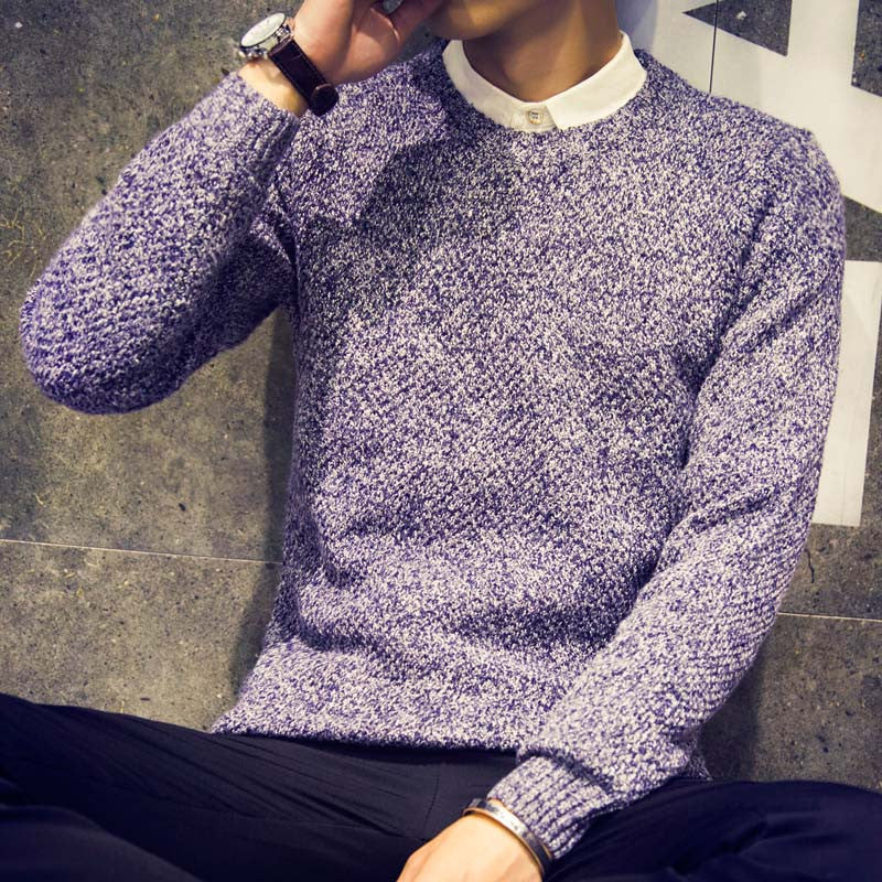 men sweater autumn winter solid color casual Knitting round neck pullovers pull homme J1538-Dollar Bargains Online Shopping Australia