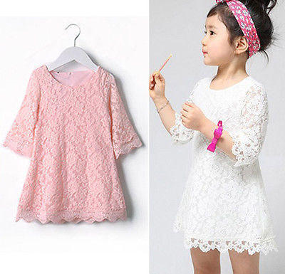 Baby Girls Lovely Lace A-line Dresses Girls Kids Summer Dress-Dollar Bargains Online Shopping Australia