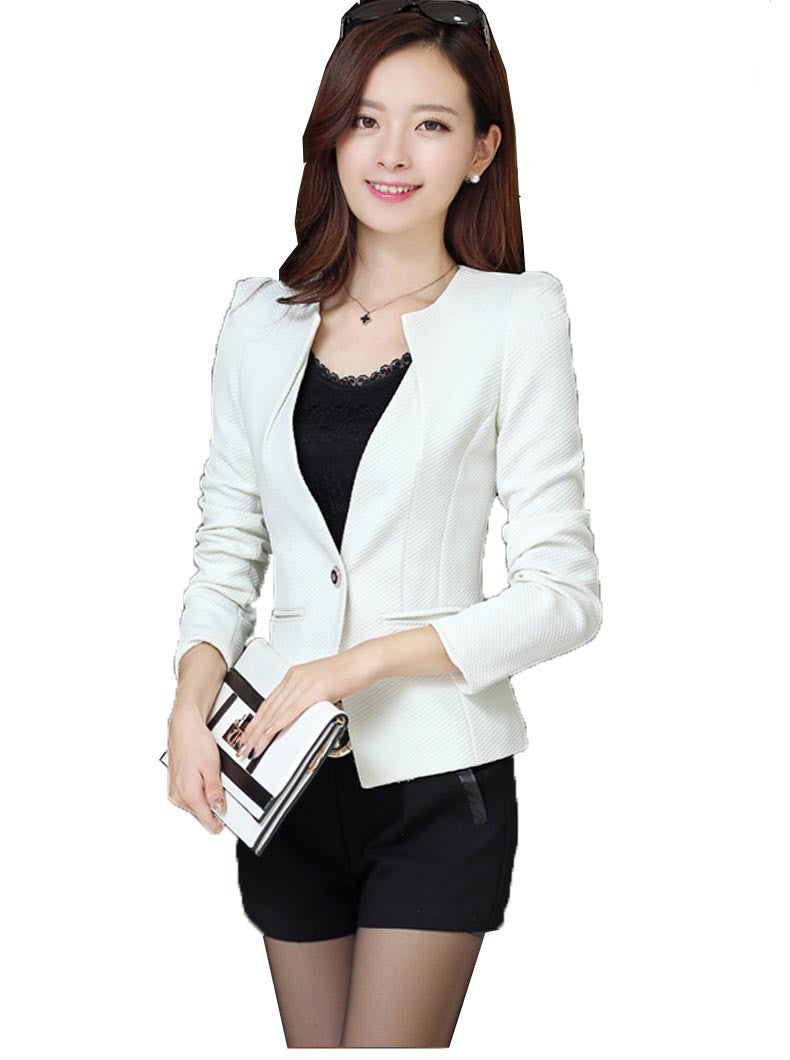 Women Pink Spring Blazers Fashion Plus Size Causal Slim Full Sleeve One Button Feminina Casacos Work Wear WT101-Dollar Bargains Online Shopping Australia