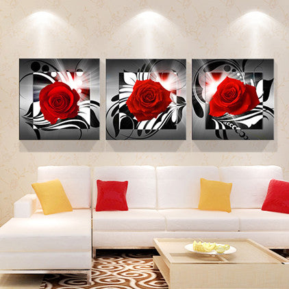 Print poster canvas Wall Art Beautiful roses cuadros Decoration art oil painting Modular pictures on the hall wall(no frame)3pcs-Dollar Bargains Online Shopping Australia