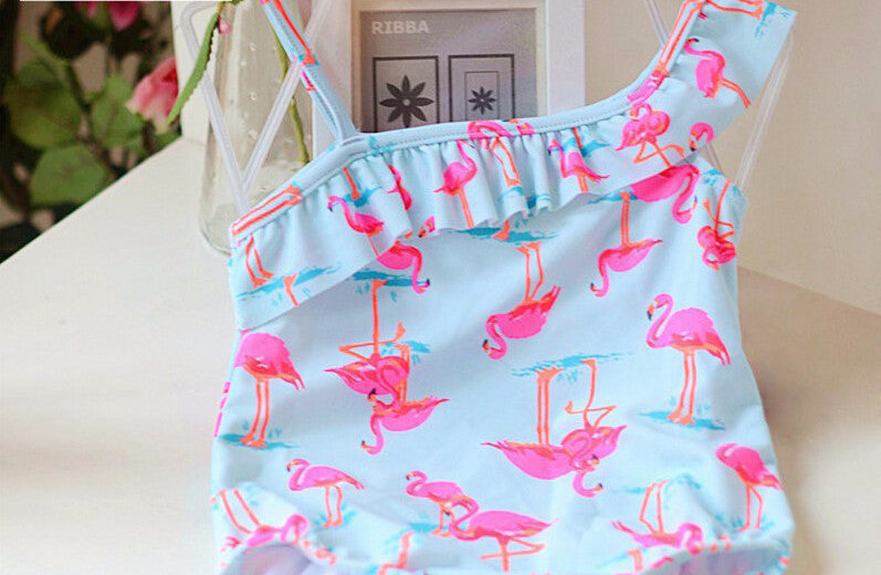 Cute baby girl swimwear one piece with Flamingos pattern 1-12Y girls swimsuit kid/children swimming Suit sw28-Dollar Bargains Online Shopping Australia