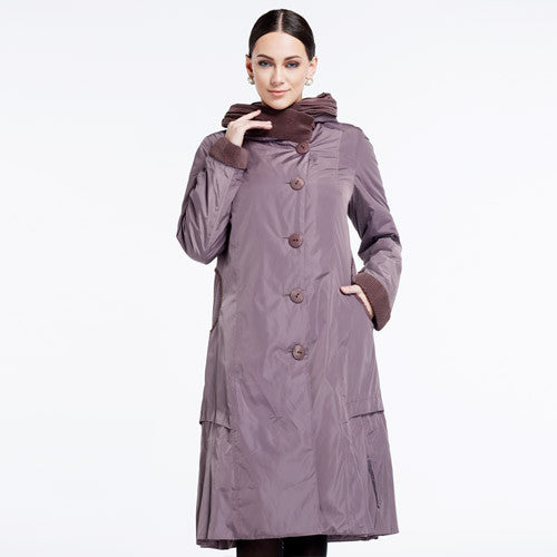 Women's Coat High Quality Spring and Summer Trench Slim Hooded Lapel Button Big Size AY-9076-Dollar Bargains Online Shopping Australia