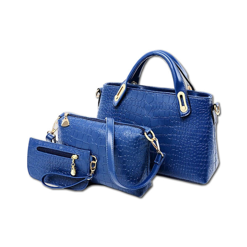 Women Handbags 3 Sets PU Leather Handbag Women Messenger Bags Ladies Tote Bag Handbag+Shoulder Bag+Purse-Dollar Bargains Online Shopping Australia