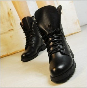 Women Boots British Style Classic Women Motorcycle Martin Boots Punk Bandage Autumn Waterproof Shoes Black Shoes plus size 34-42-Dollar Bargains Online Shopping Australia