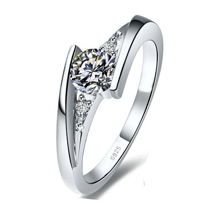 Sent Certificate of Silver 100% Pure 925 Sterling Silver Ring Set Luxury 0.75 Carat CZ Diamond Wedding Rings for Women JZR004-Dollar Bargains Online Shopping Australia