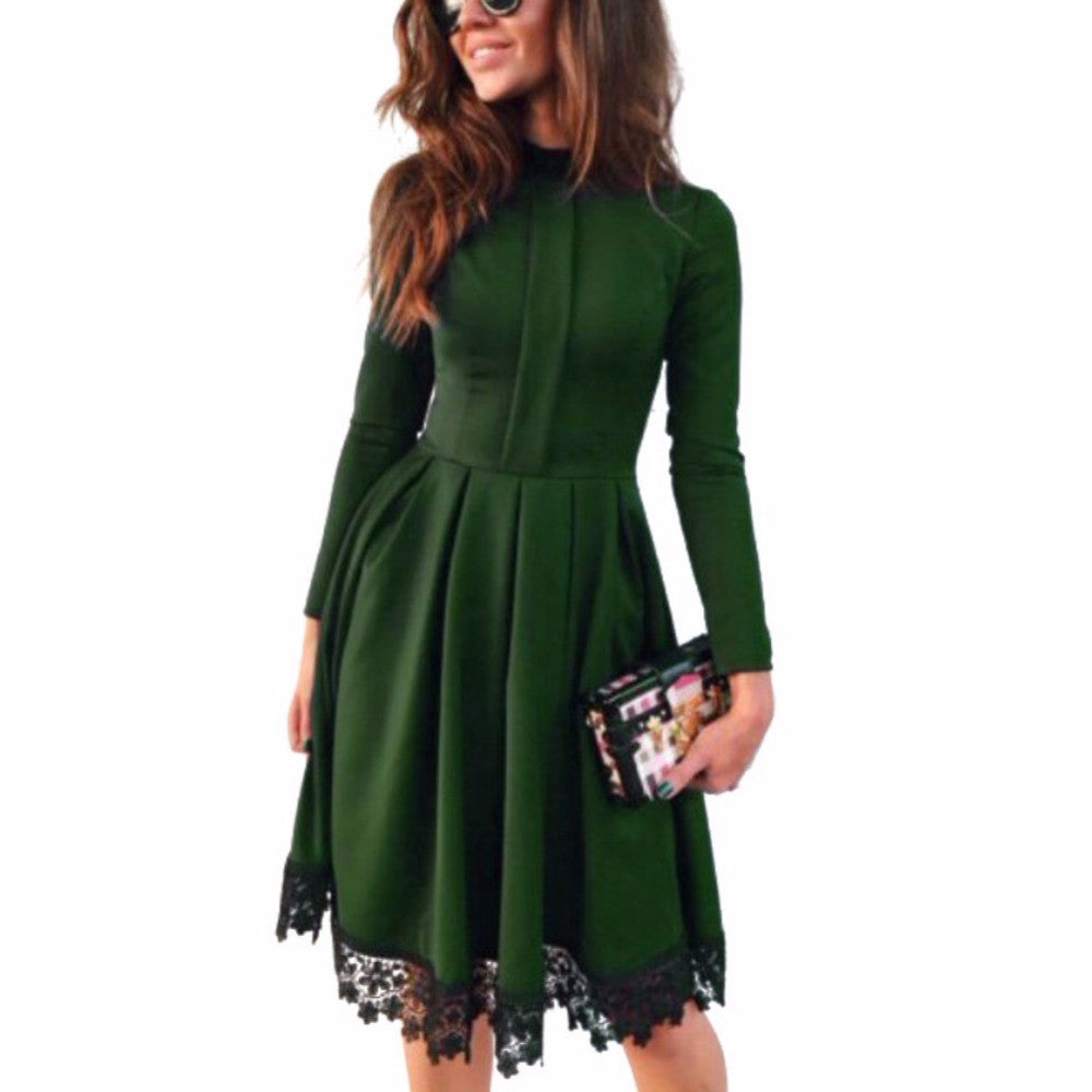 Fashion Women Sexy Long Sleeve Slim Maxi Dresses Green Party Dresses-Dollar Bargains Online Shopping Australia