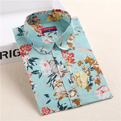 Floral Women Blouses Long Sleeve Shirt Cotton Women Shirts Cherry Casual Ladies Tops Animal Print Blouse Plus Size 5XL-Dollar Bargains Online Shopping Australia