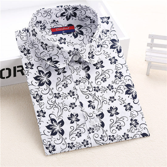 Floral Women Blouses Long Sleeve Shirt Cotton Women Shirts Cherry Casual Ladies Tops Animal Print Blouse Plus Size 5XL-Dollar Bargains Online Shopping Australia