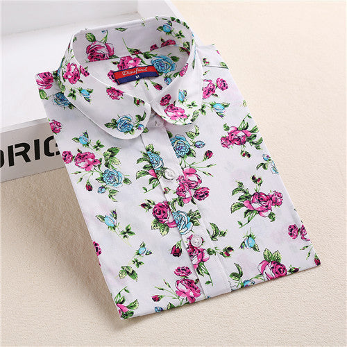 Floral Women Blouses Long Sleeve Shirt Cotton Women Shirts Cherry Casual Ladies Tops Animal Print Blouse Plus Size 5XL-Dollar Bargains Online Shopping Australia