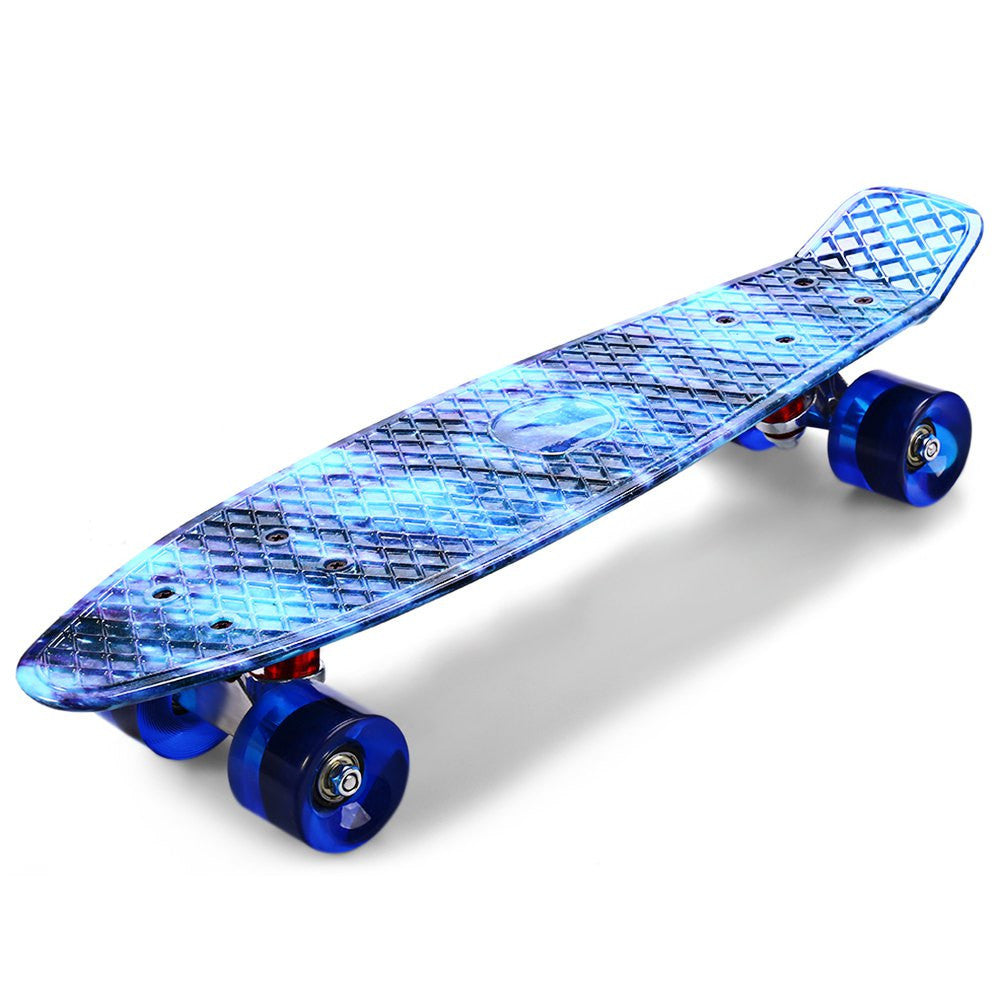 CL-94 22 Inch Blue Starry Sky Pattern Retro Skateboard Complete Dragon Longboard Sport Skate Board Four-Wheel Street Skateboard-Dollar Bargains Online Shopping Australia