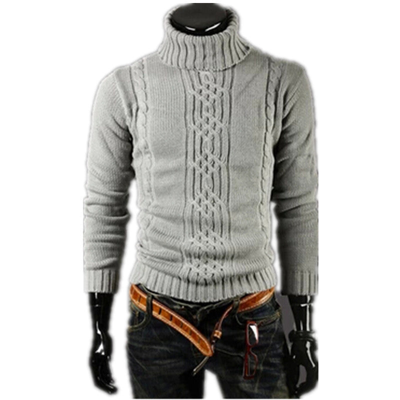 Men's Thick Warm Turtleneck Elasticity Sweater Sweater Irregular Fashion Tide Models Fitted British M\L\XL\XXL-Dollar Bargains Online Shopping Australia