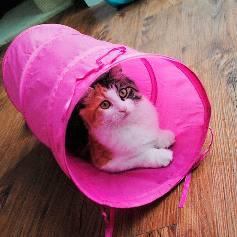 Pet Cat Puppies Kitten Small Foldable Tunnel Dangling Bell Play Toy Gift D0173-Dollar Bargains Online Shopping Australia