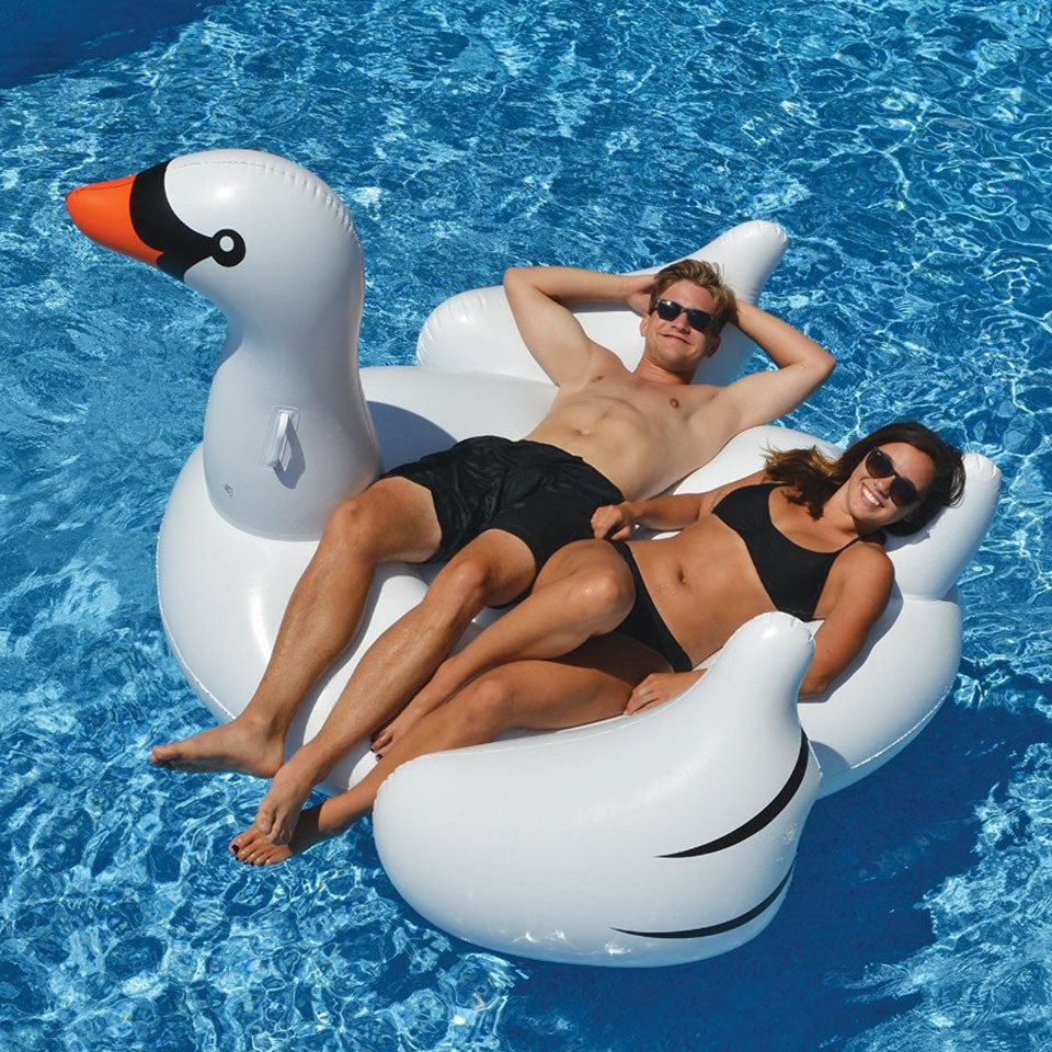 150cm Giant Inflatable Swan Flamingo Ride-On Pool Toys Float Inflatable Swan For Pool Swim Ring Water Fun Pool Toys-Dollar Bargains Online Shopping Australia