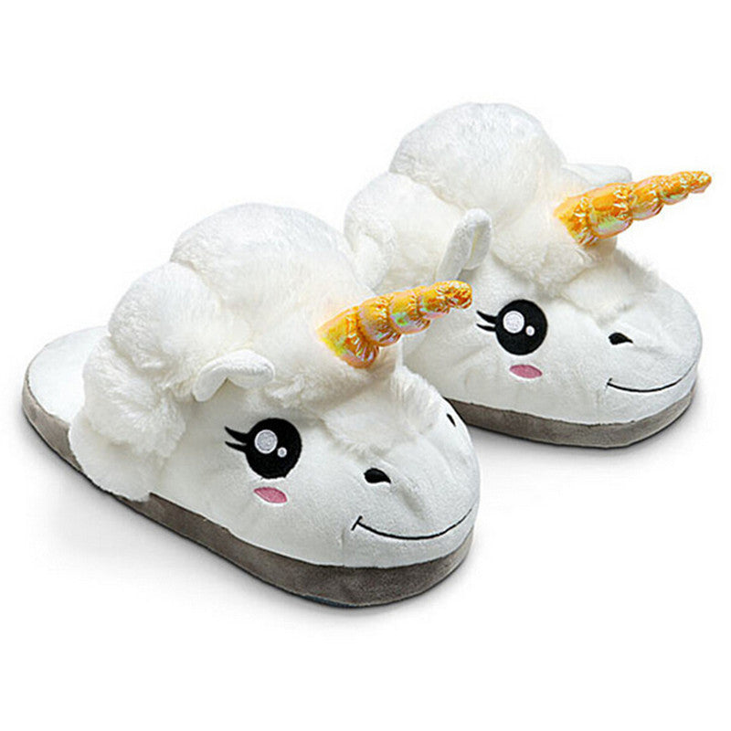 Plush Unicorn Cotton Home Slippers for White Despicable Winter Warm Chausson Licorne Indoor Christmas Slippers Fit Size36-41005-Dollar Bargains Online Shopping Australia