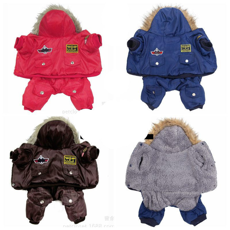 Winter Warm Thick For Large Small Dog Pet Clothes Padded Hoodie Jumpsuit Pants Apparel XS-5XL Arrival-Dollar Bargains Online Shopping Australia